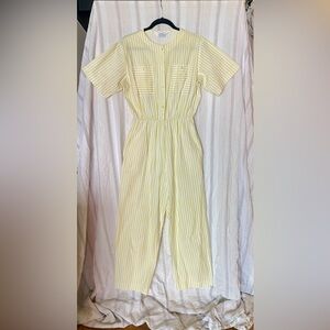 JUMPSUIT Yellow and White Striped